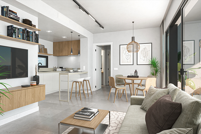 Apartamento en Benidorm con 2 habitaciones y piscina comunitaria