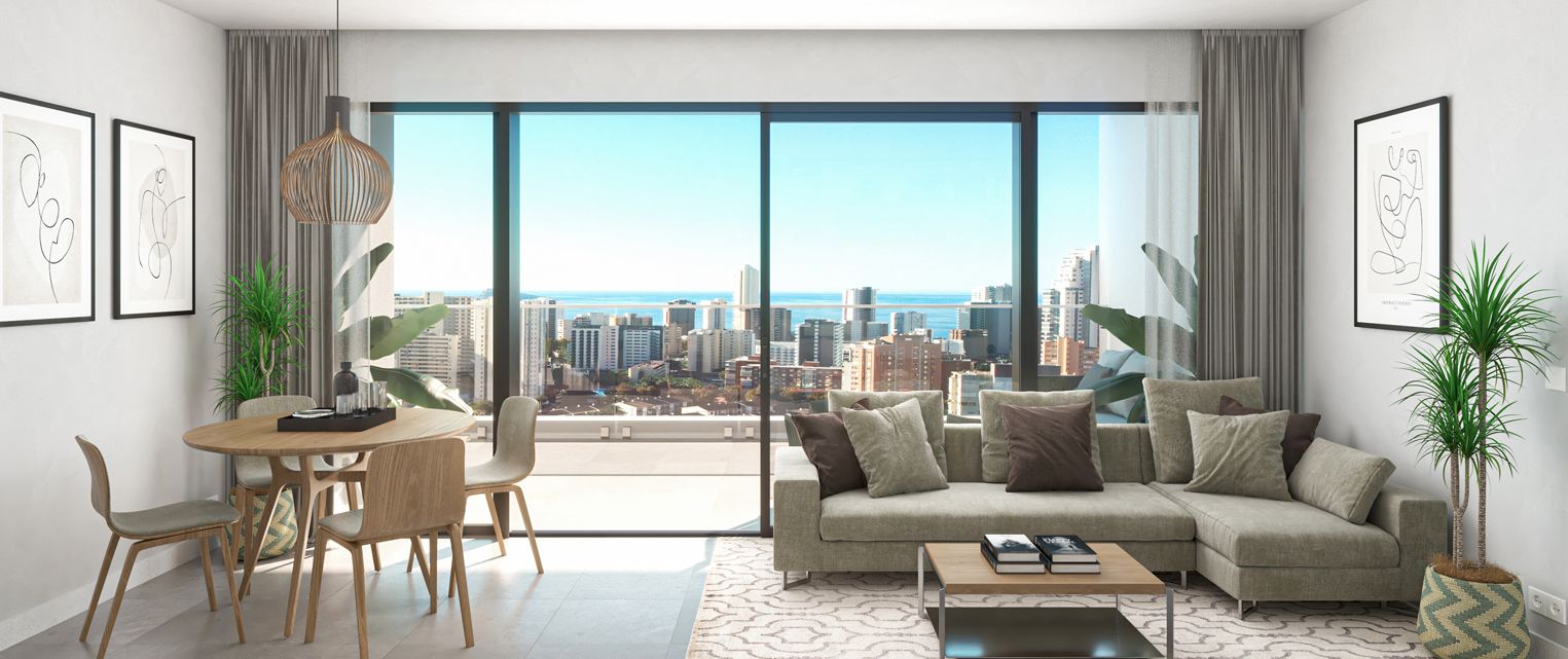 Apartamento en Benidorm con 2 habitaciones y piscina comunitaria