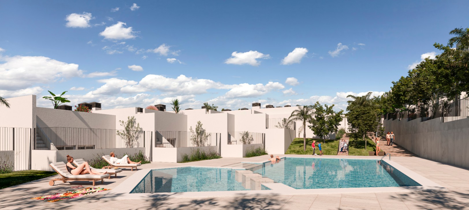 Bungalow - Dúplex en venta en Monforte del Cid, 3 habitaciones y piscina comunitaria.