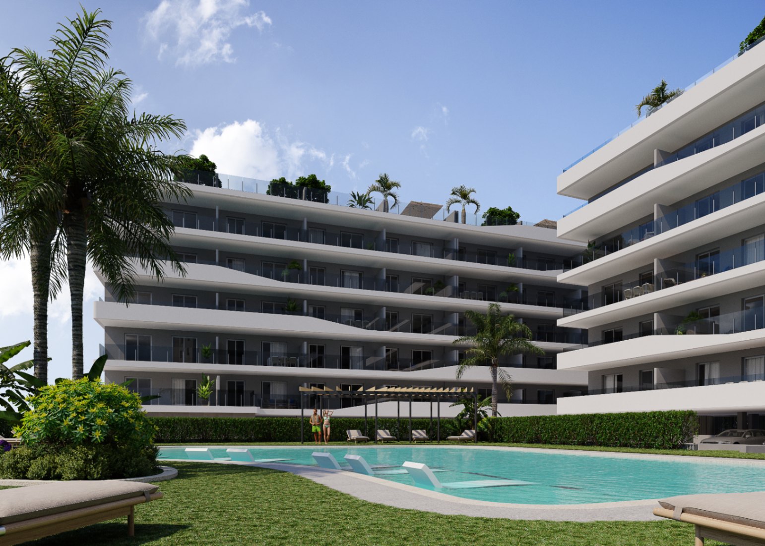 Apartamento nuevo de 3 habitaciones en Santa Pola con piscina