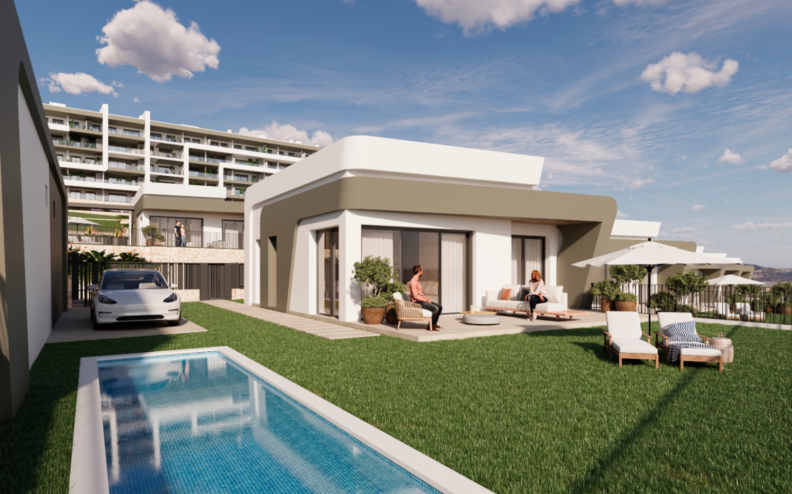 Apartamento nuevo de 2 dormitorios con piscina en Muchamiel