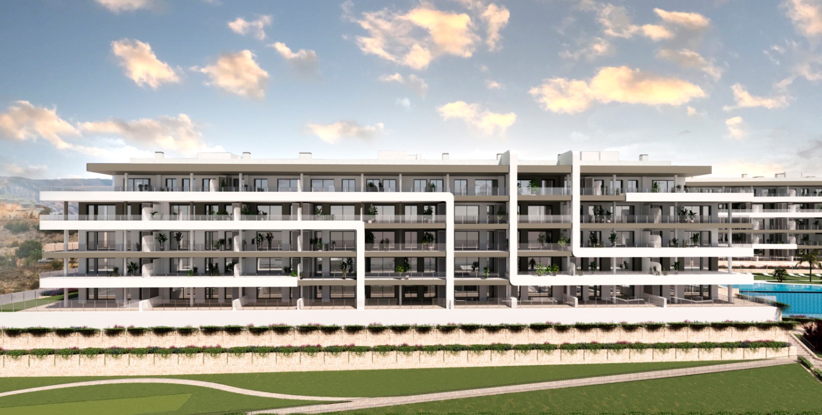 Apartamento nuevo de 2 dormitorios con piscina en Muchamiel