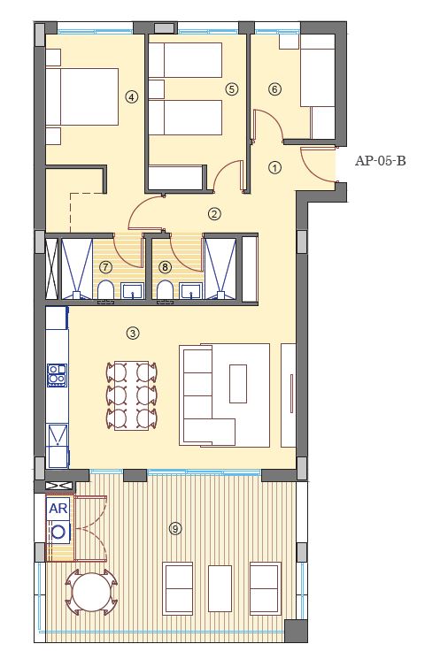 Apartamento moderno en Muchamiel con 2 habitaciones y piscina.