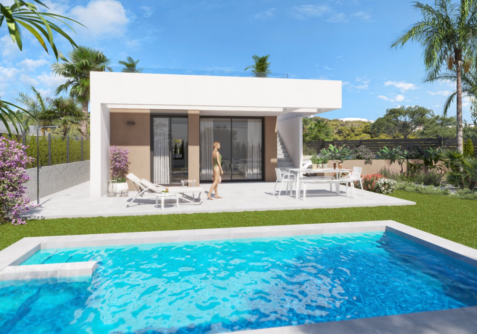 Villas de 3 Dormitorios en Playa Vera con vistas al Mar