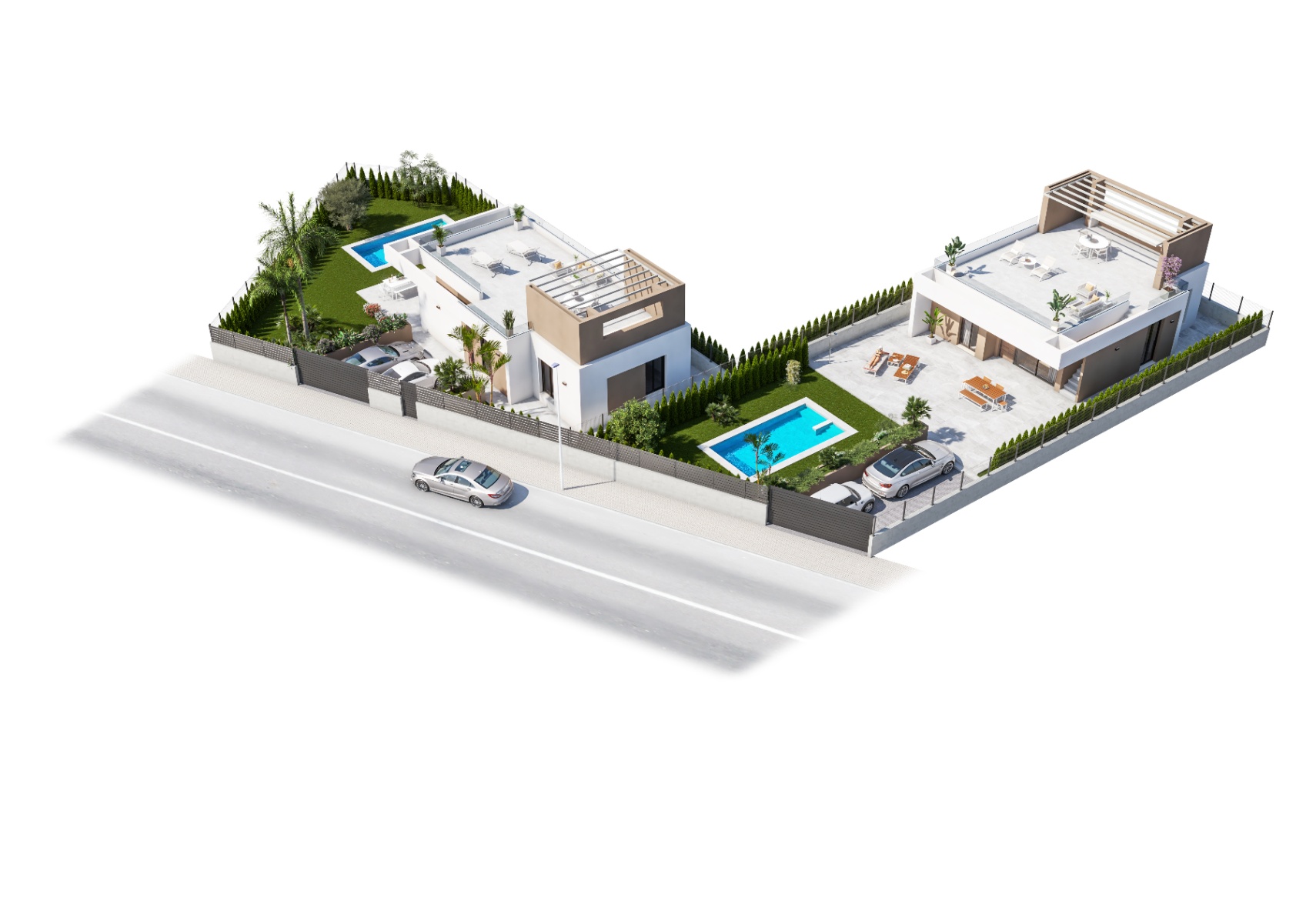 Villas de 3 Dormitorios en Playa Vera con vistas al Mar
