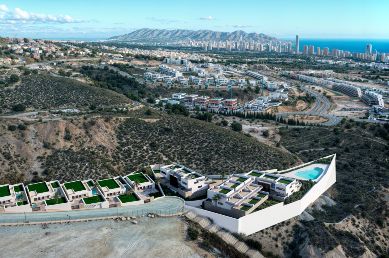 Bungalow con 2 y 3 Dormitorios en Finestrat con Vistas al Mar. Entrega 10/2027
