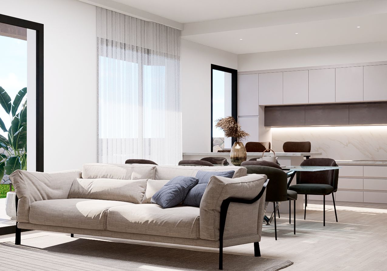 Bungalows met 2 en 3 slaapkamers in Finestrat met uitzicht op zee. Oplevering eind 2027.