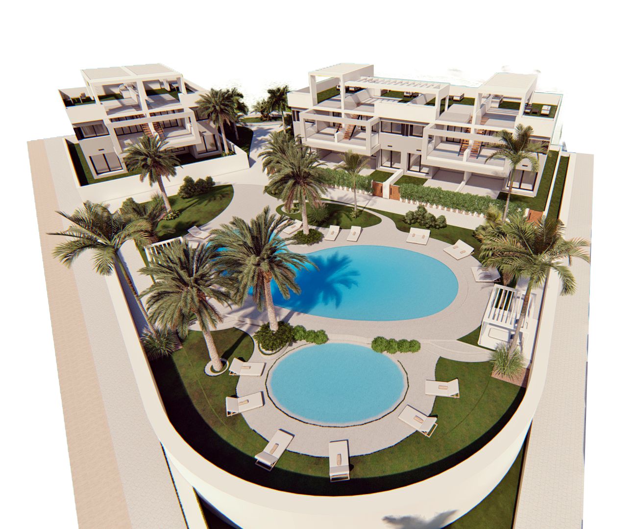 Bungalows de lujo en Torrevieja con 2 dormitorios y 2 baños. Ultimas dos Viviendas. Entrega Sept. 2026