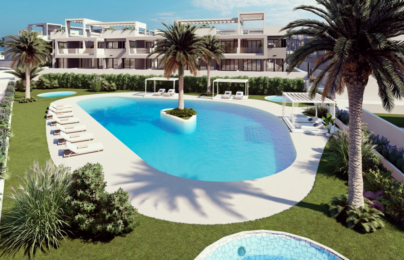 Bungalows de lujo en Torrevieja con 2 dormitorios y 2 baños. Ultimas dos Viviendas. Entrega Sept. 2026