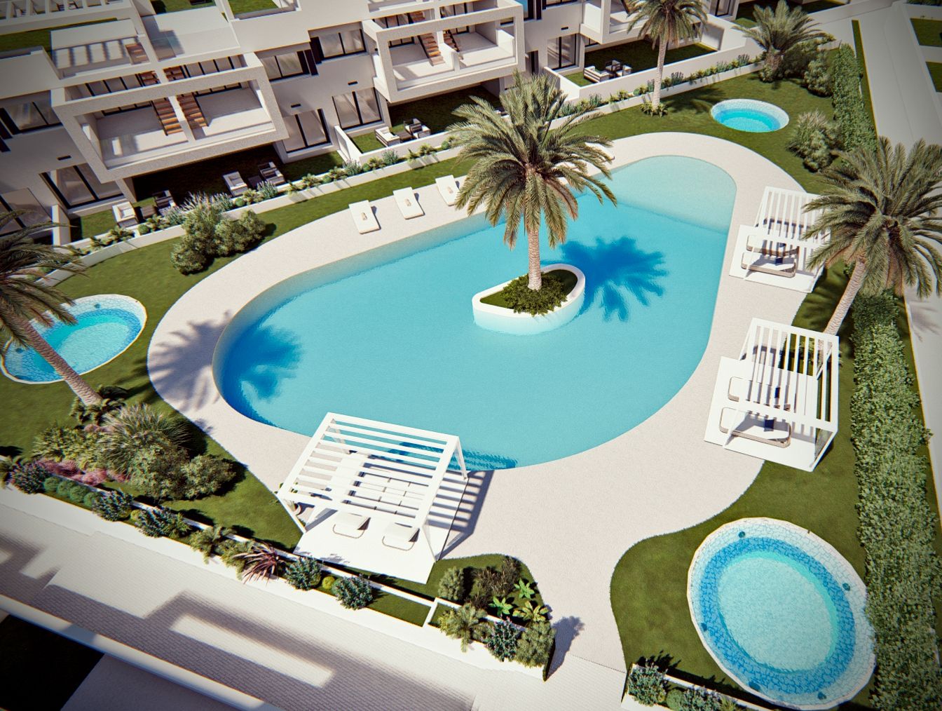 Bungalows de lujo en Torrevieja con 2 dormitorios y 2 baños. Ultimas dos Viviendas. Entrega Sept. 2026