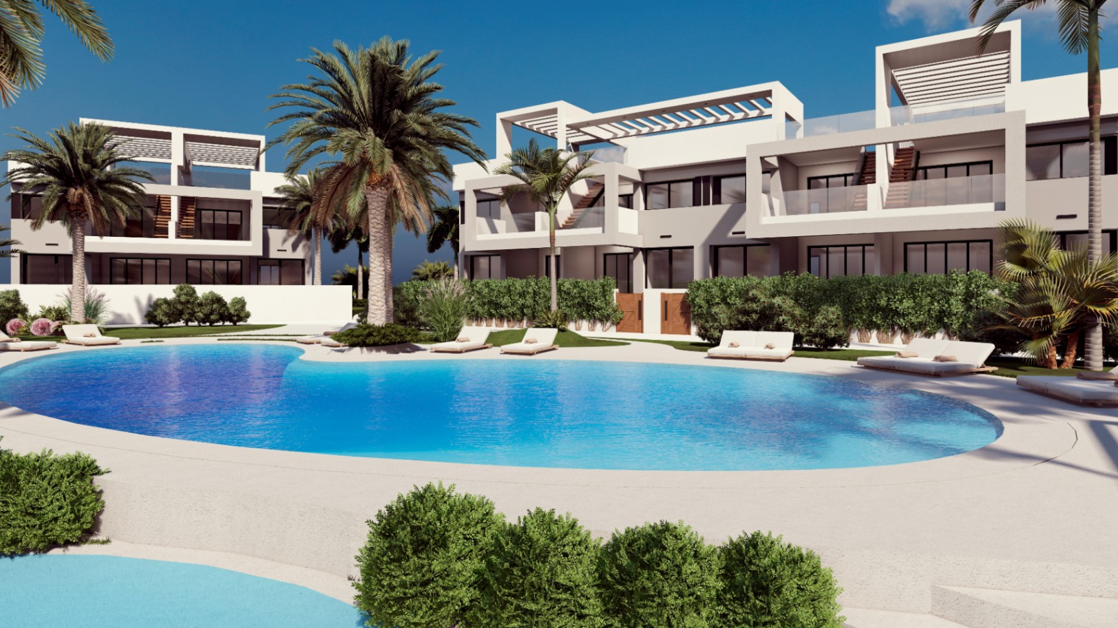 Bungalows de lujo en Torrevieja con 2 dormitorios y 2 baños. Ultimas dos Viviendas. Entrega Sept. 2026