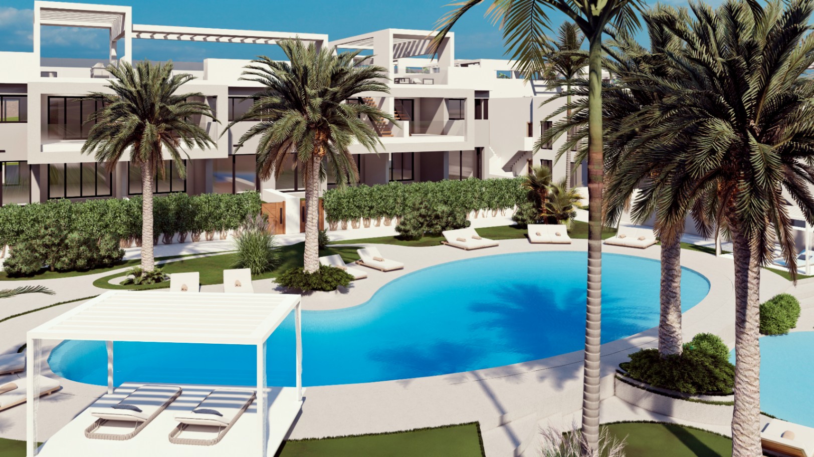 Bungalows de lujo en Torrevieja con 2 dormitorios y 2 baños. Ultimas dos Viviendas. Entrega Sept. 2026