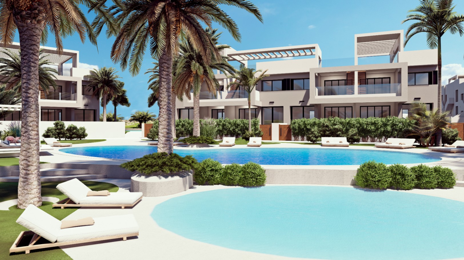 Bungalows de lujo en Torrevieja con 2 dormitorios y 2 baños. Ultimas dos Viviendas. Entrega Sept. 2026