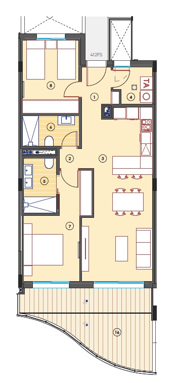 Appartement te koop met 2 slaapkamers in Finestrat, Alicante