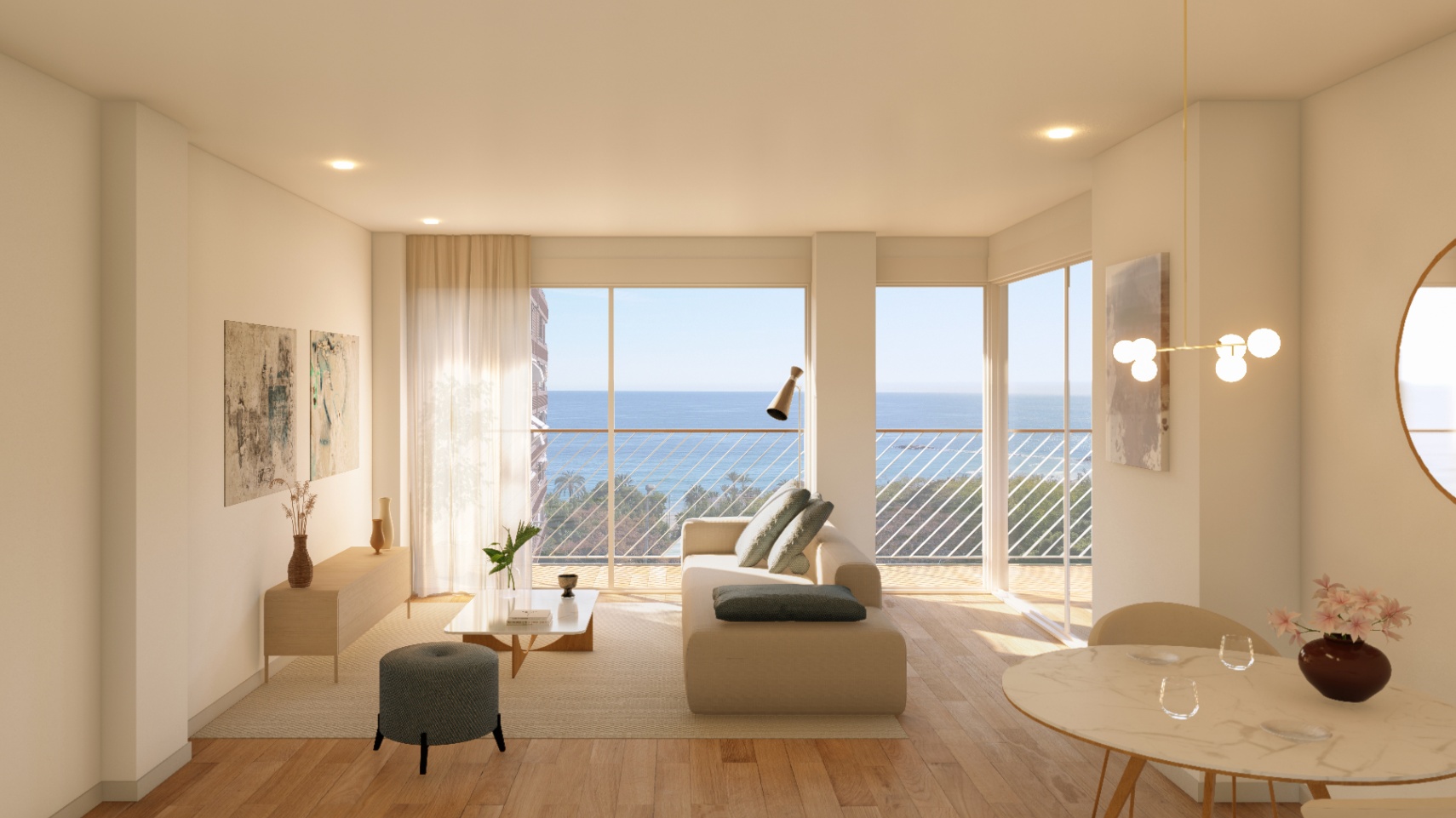 Apartamento nuevo de 1 dormitorio en Villajoyosa con piscina