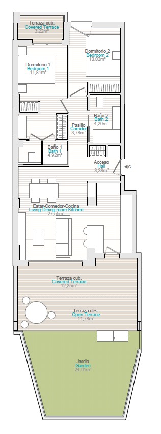 Apartamento en venta de 2 dormitorios en Villajoyosa. LLAVES EN MANO !